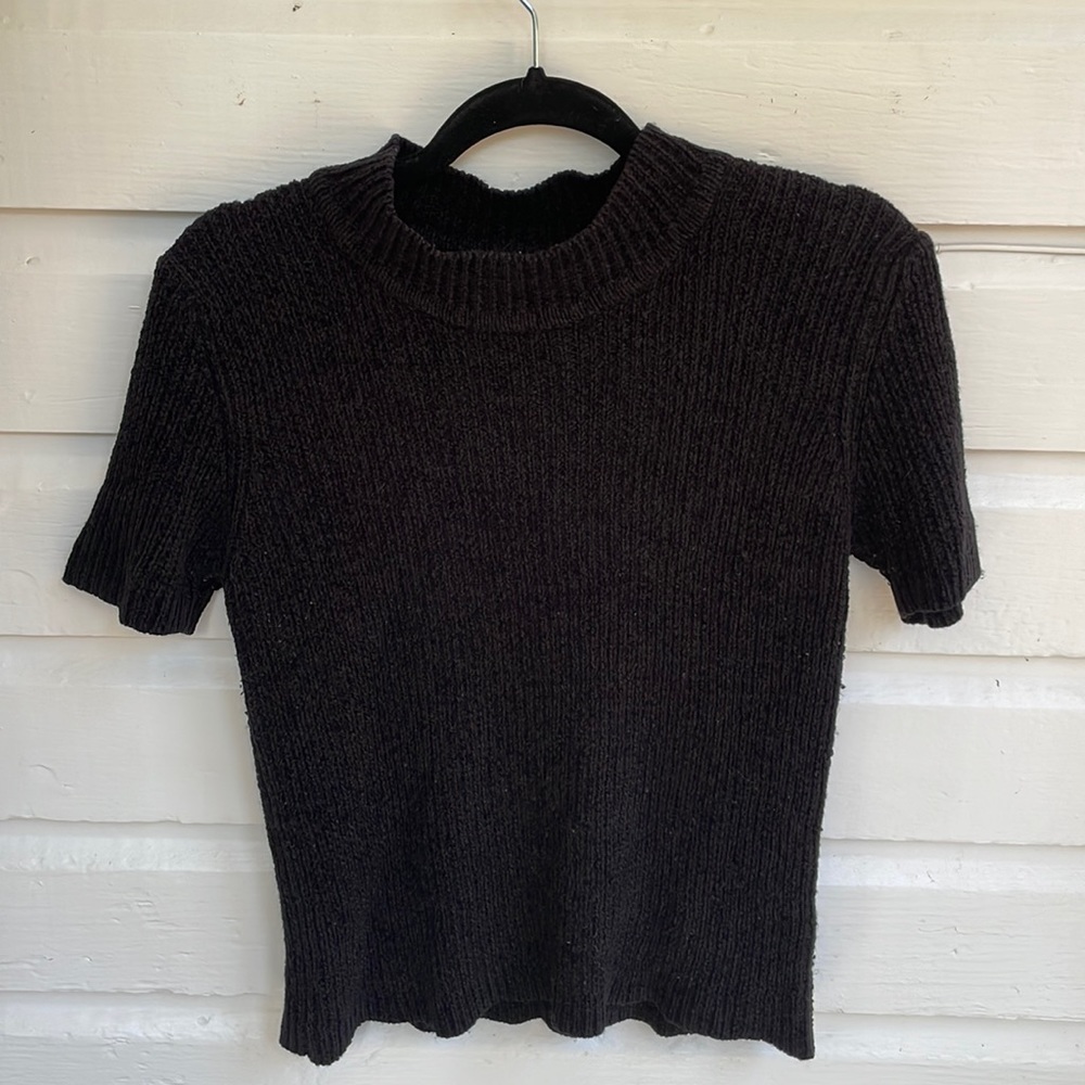 Black, short sleeve Cowl neck ,, soft feeling by studio West size medium